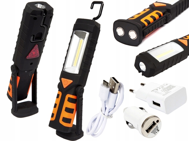LATARKA WARSZTATOWA LED AKUMULATOR MAGNES USB 3W1