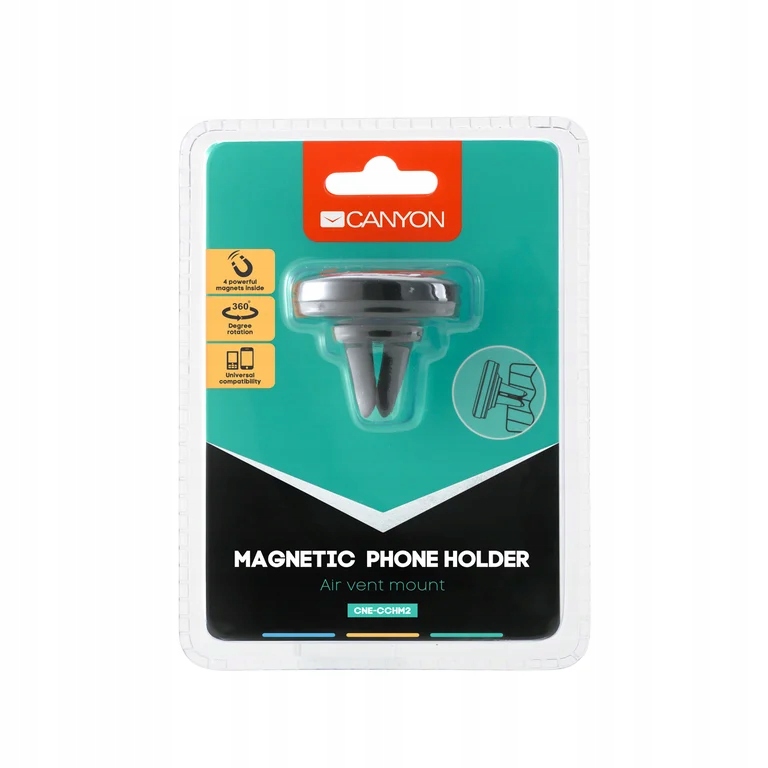 CANYON Uchywyt na telefon CH-2 Vent Magnetyczny Czarny — 9
