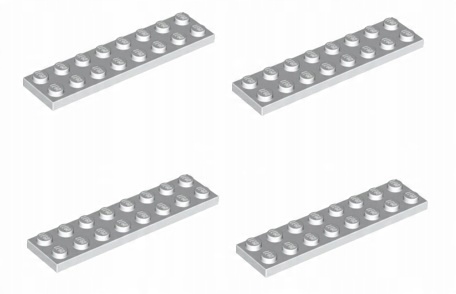 

Lego płytka 2x8 biały 3034 4 szt
