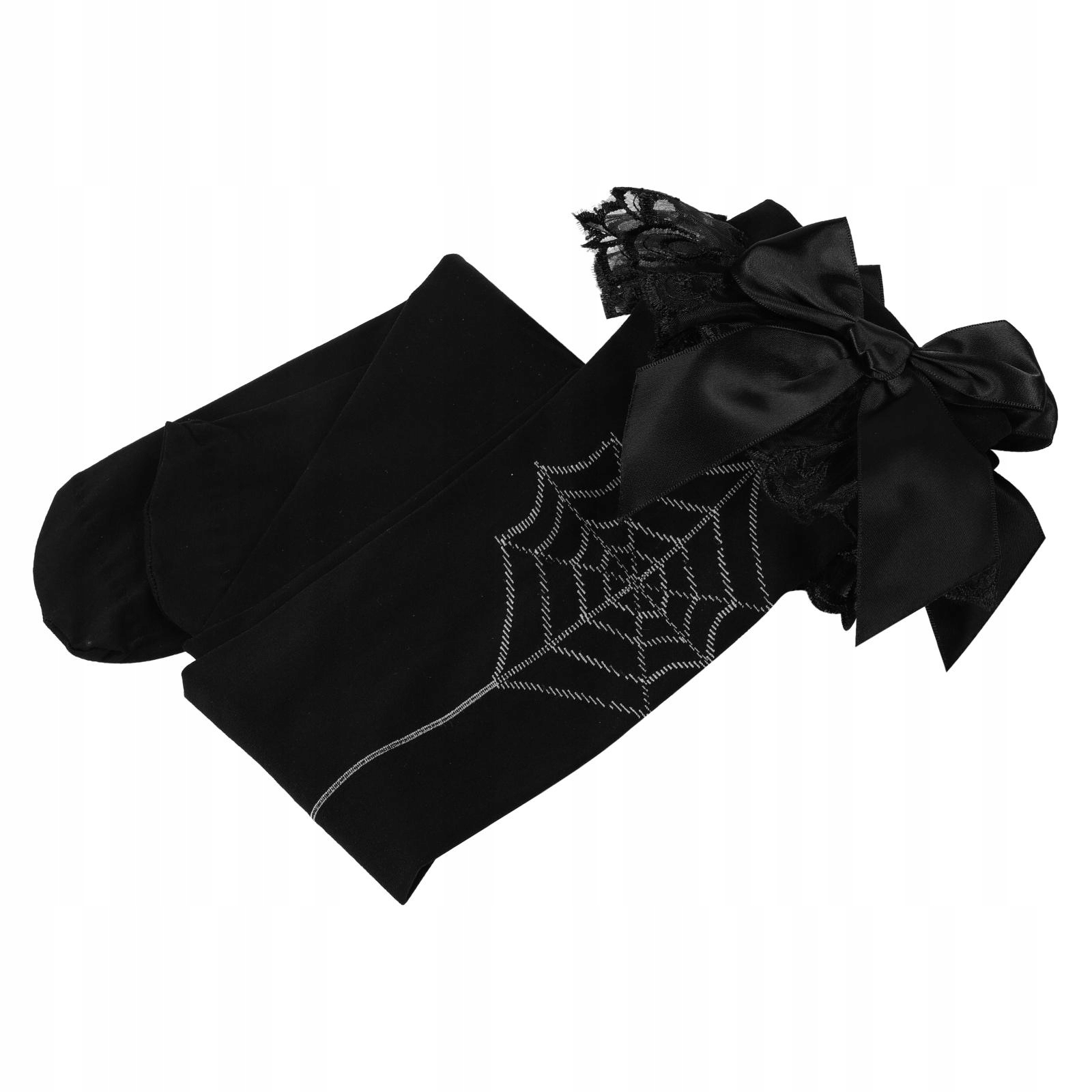1 Para Czarnych Pończoch Lolita Z Pajęczyną Na Halloween