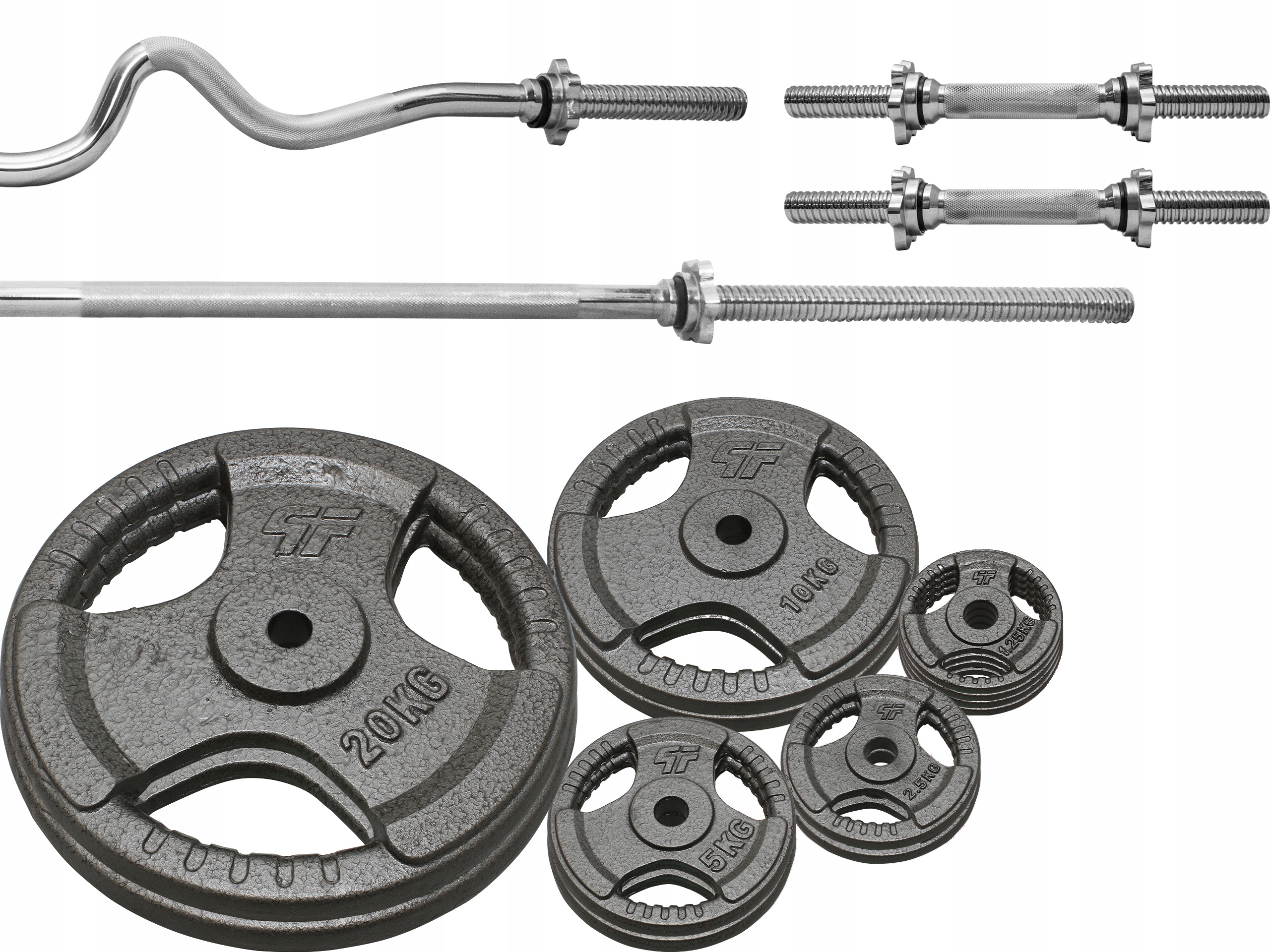 

Zestaw 100KG Obciążenie Żeliwne 29MM + 4 Gryfy