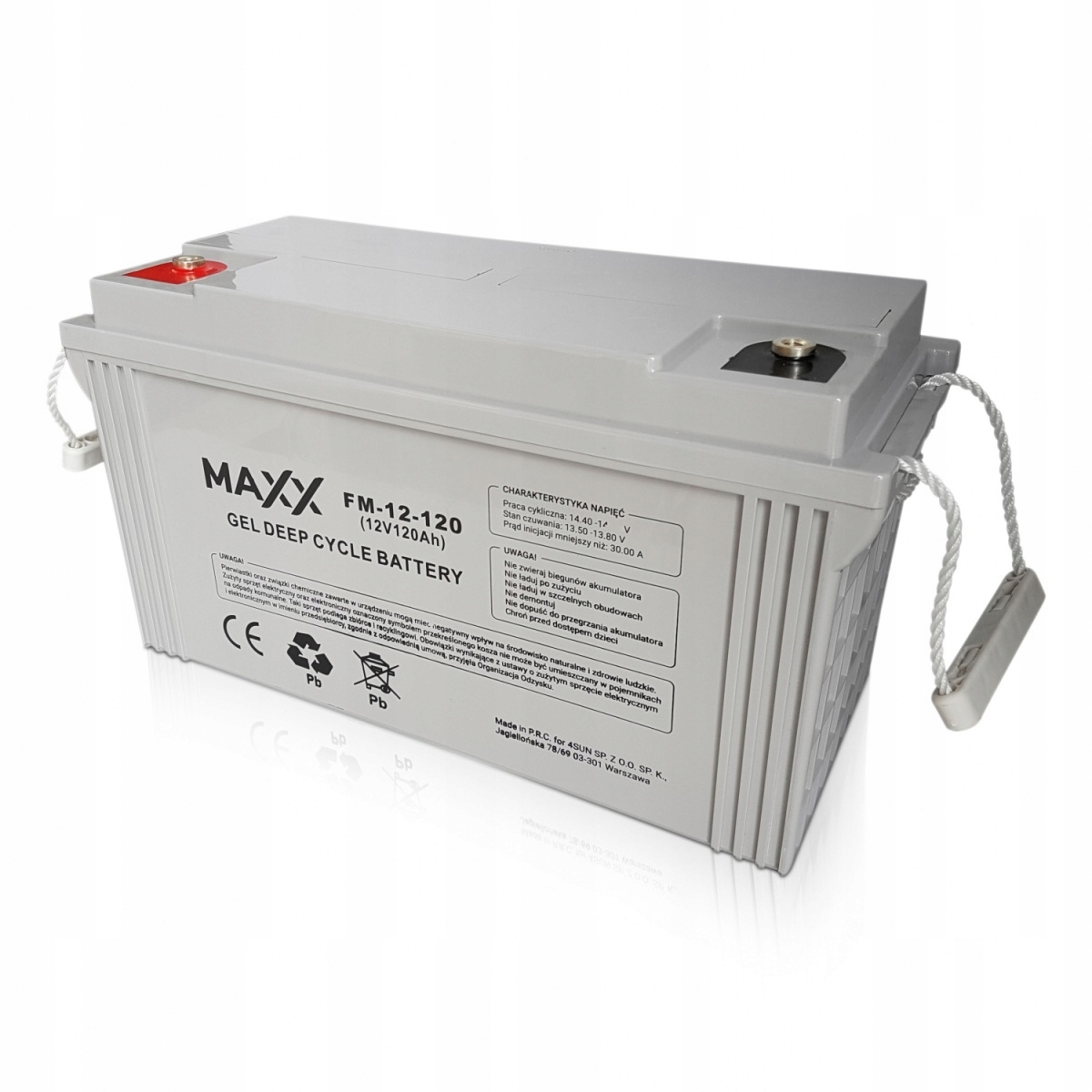 Akumulator żel żelowy Maxx 12-FM-120 120Ah 12V Deep Cykle KompasKampery