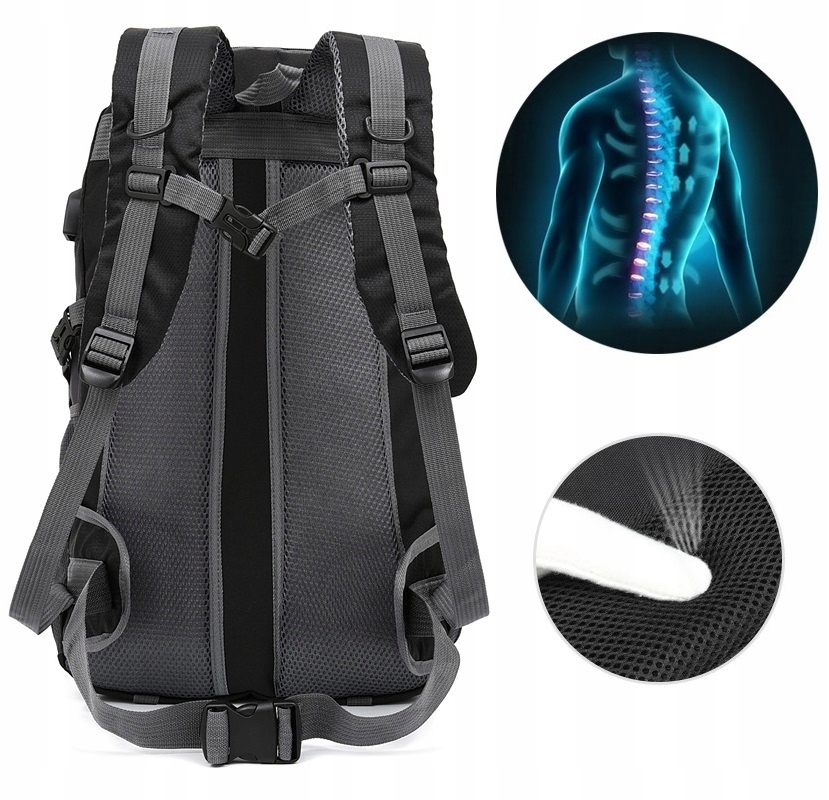 Pojemny Plecak turystyczny 40L trekkingowy młodzieżowy miejski do samolotu Marka R70