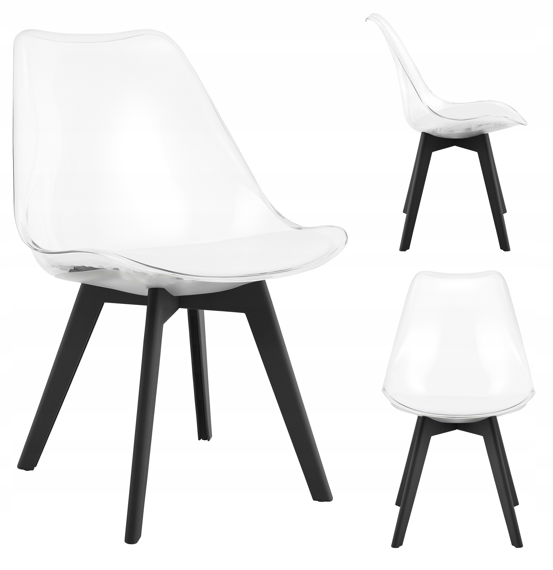 Krzesło Kuchenne Nowoczesne do Salonu Kuchni Jadalni Transparentne Atte