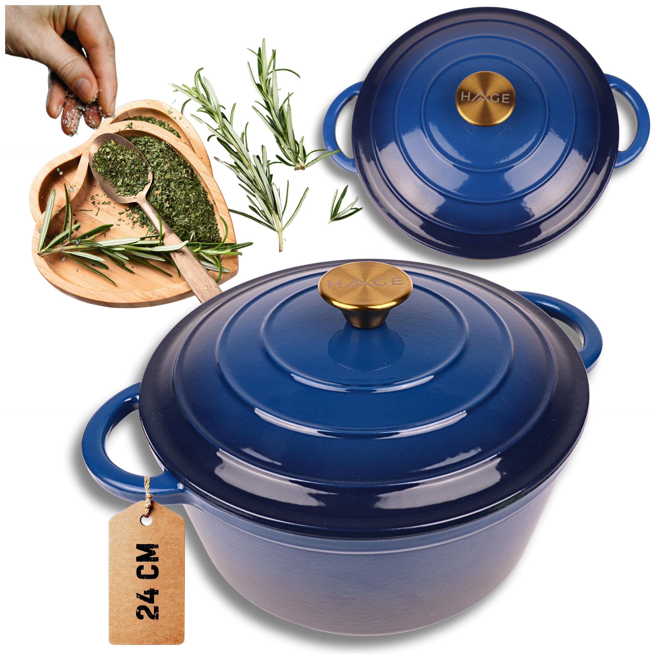 Hrnec hrnec Hage 4 l modrý 24 cm