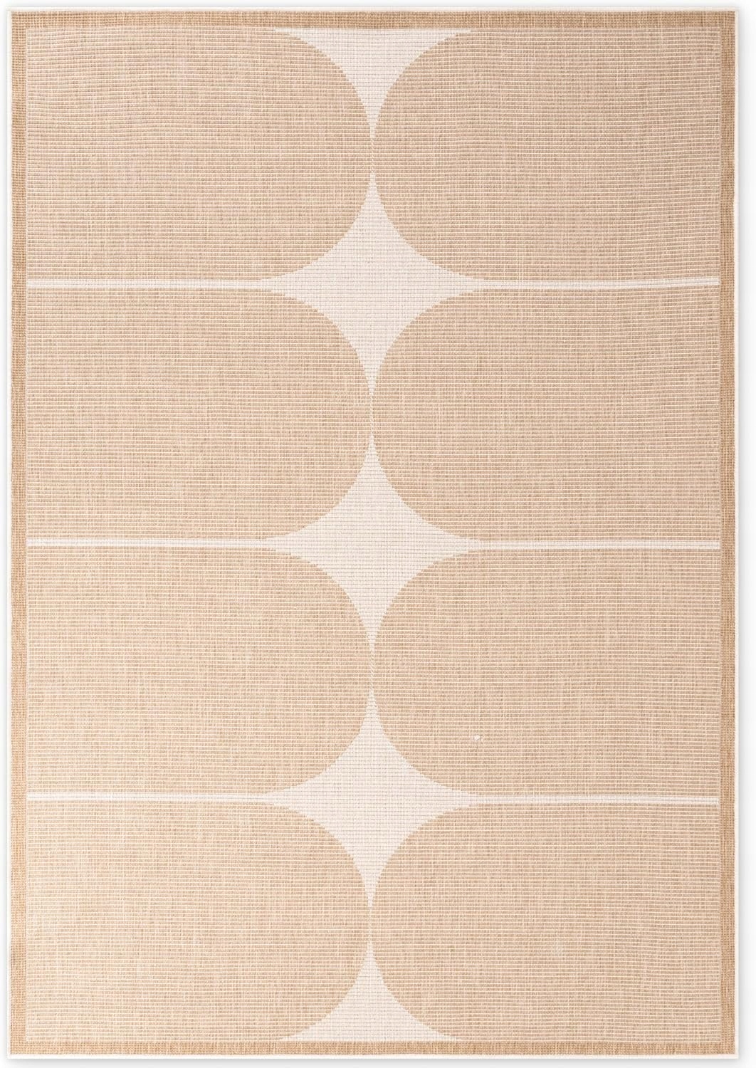 Northrugs Koberec Biely Vzor Luku 120x160 cm Vonkajší Na Terasu