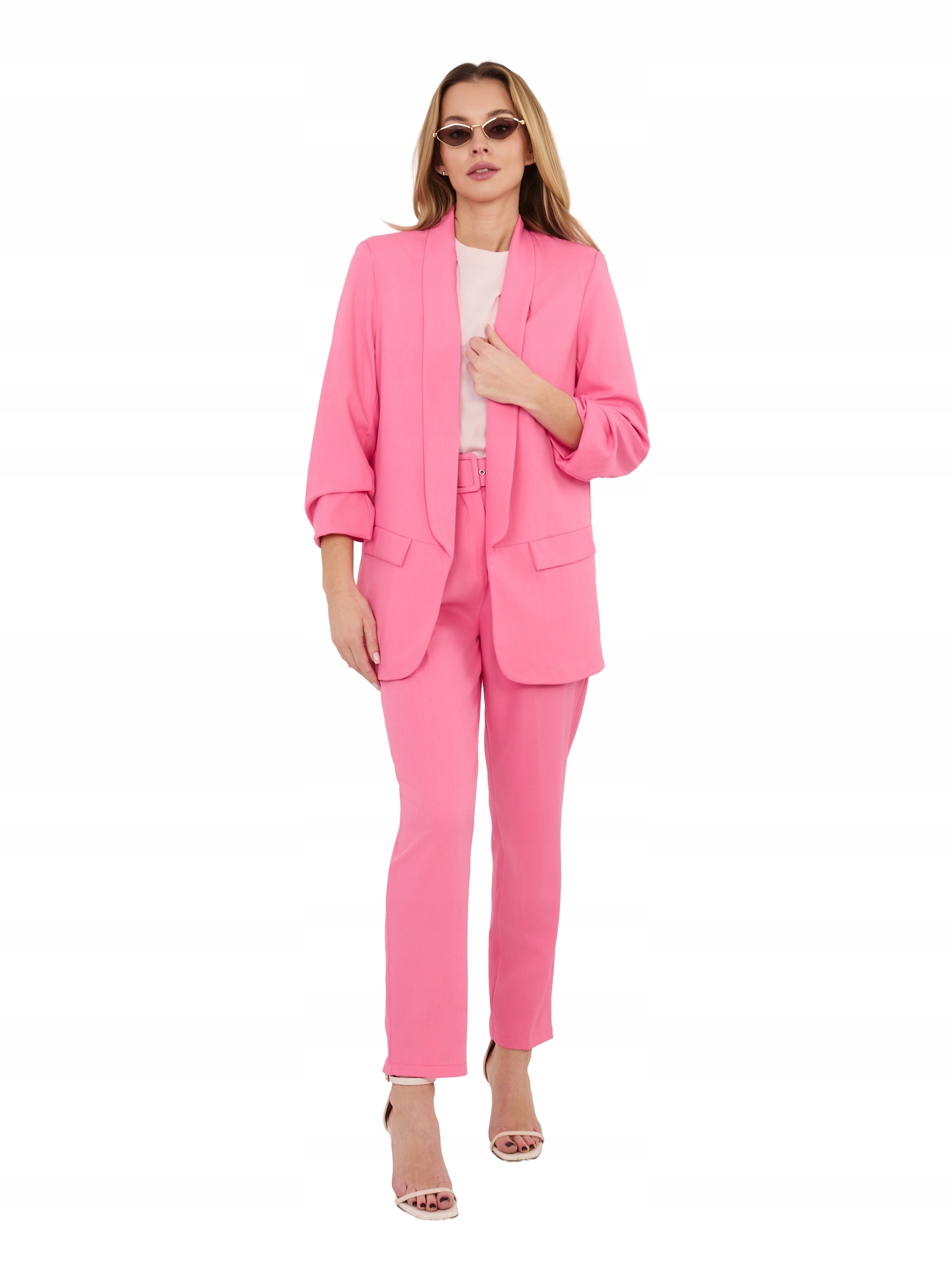 Garnitur Damski Dwuczęściowy Marynarka Spodnie Cygaretki 7/8