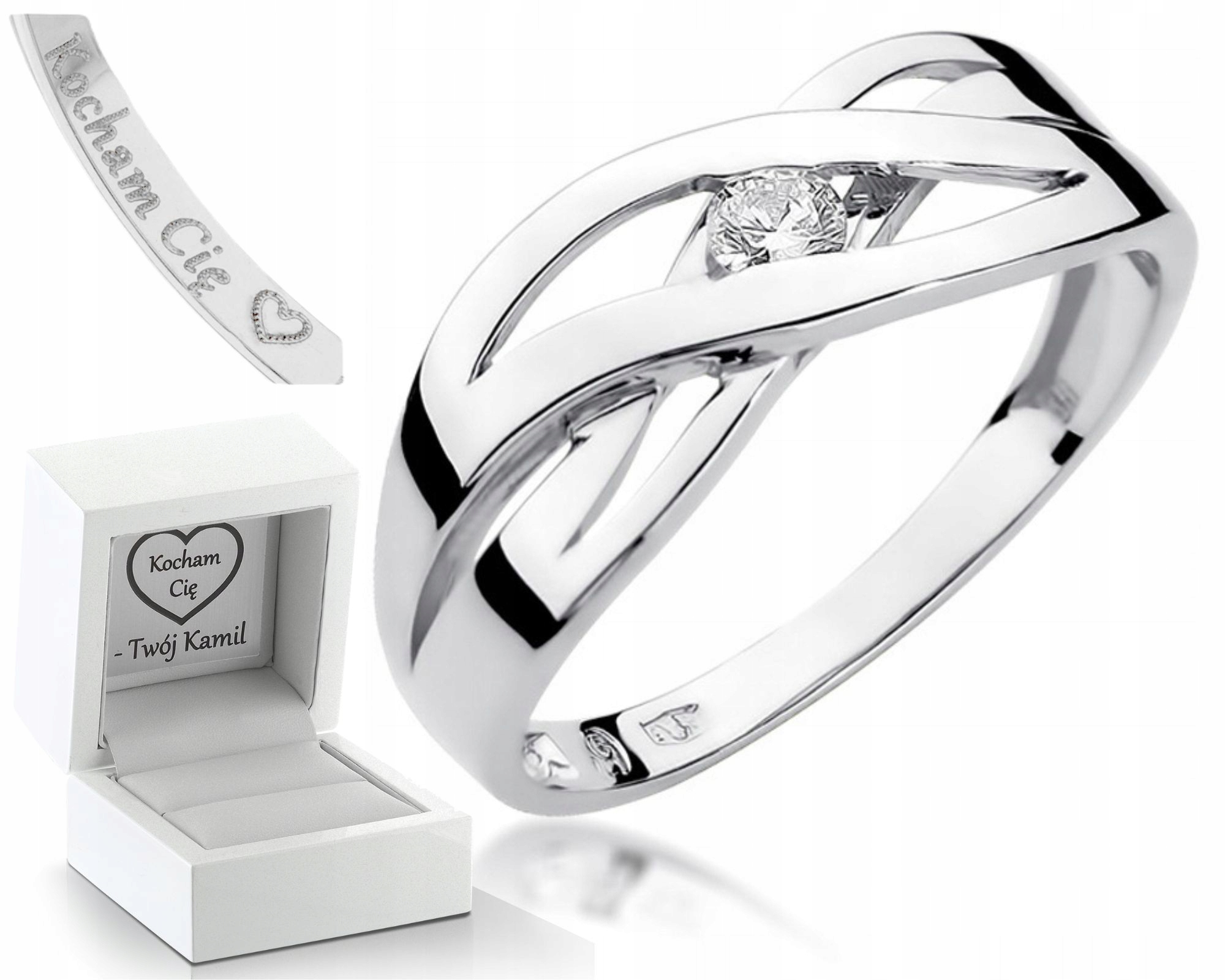 Prstýnek Briliant 0,10 Ct Bílé Zlato