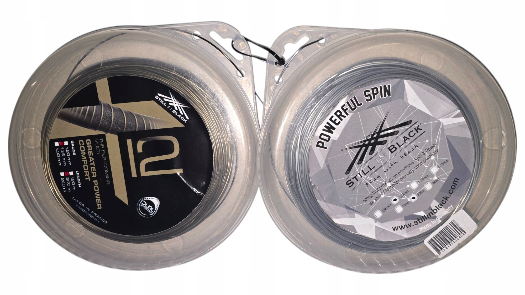 2X Tenisový Výplet Still In Black Powerful Spin 1.23 MM X12 1.25 MM 200 M