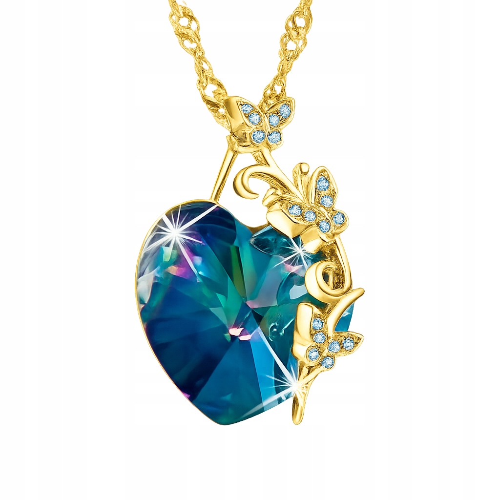 Stříbrný dámský náhrdelník srdce řetízek motýli srdce stříbro pozlacené 925