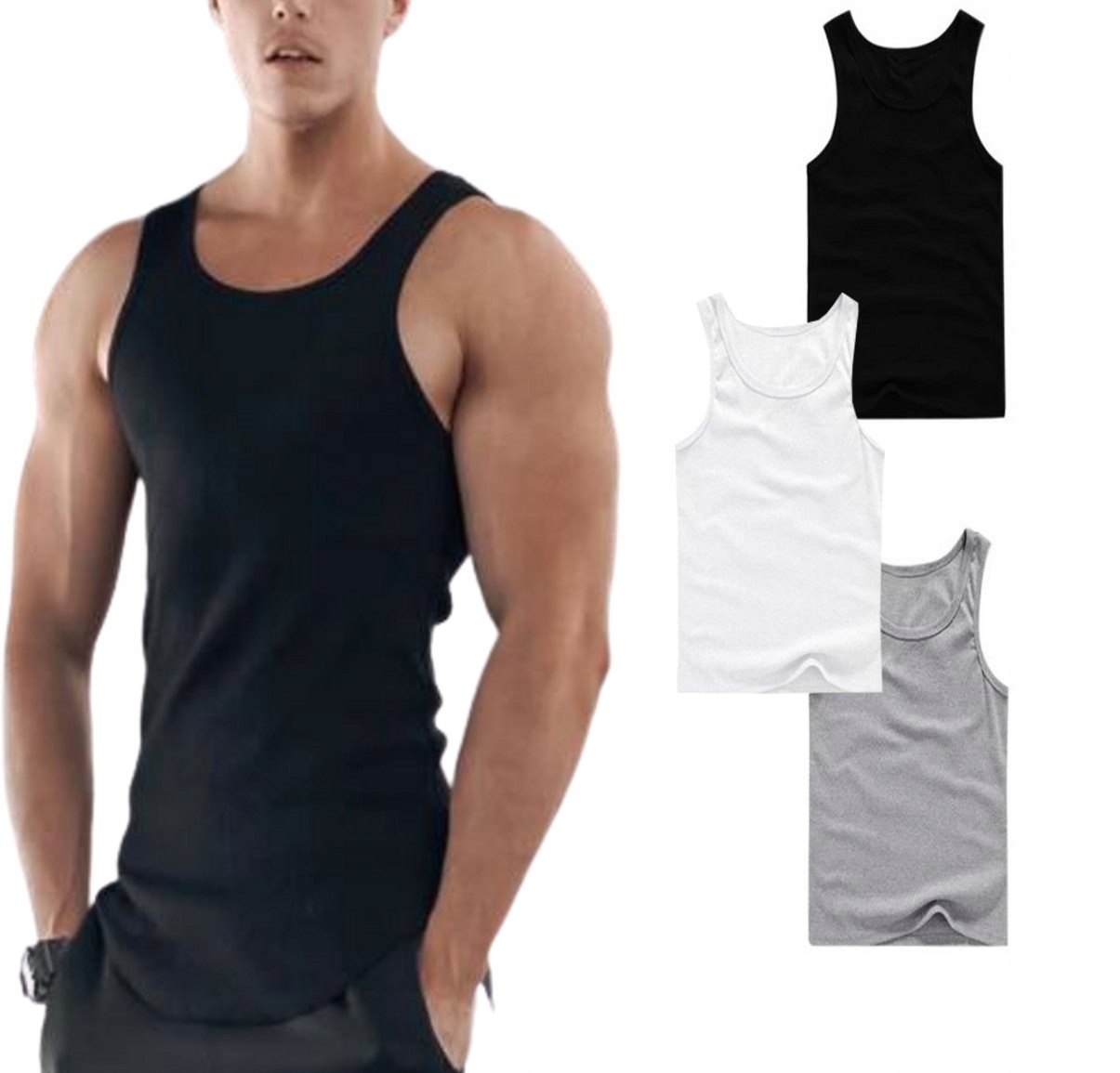 

3 Sztuki Podkoszulka Męska 100% bawełna 3XL