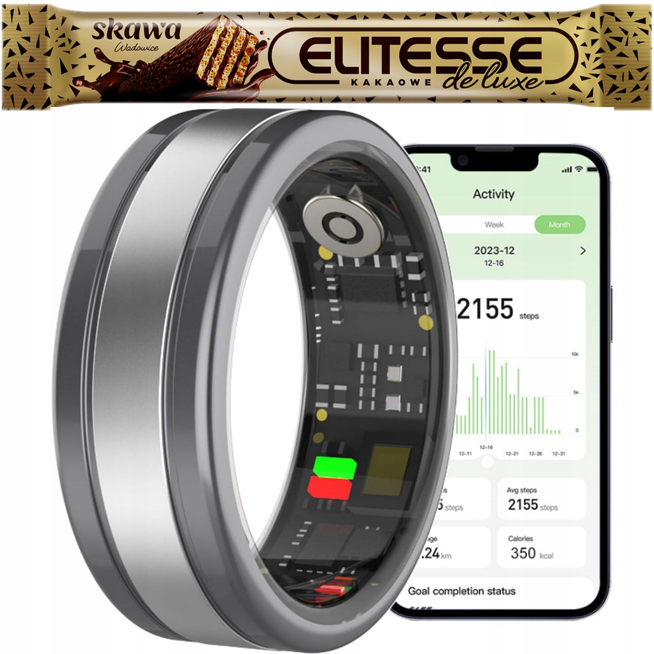 Smart Ring Bluetooth monitorování zdraví a kroků R.8 Ios A Android