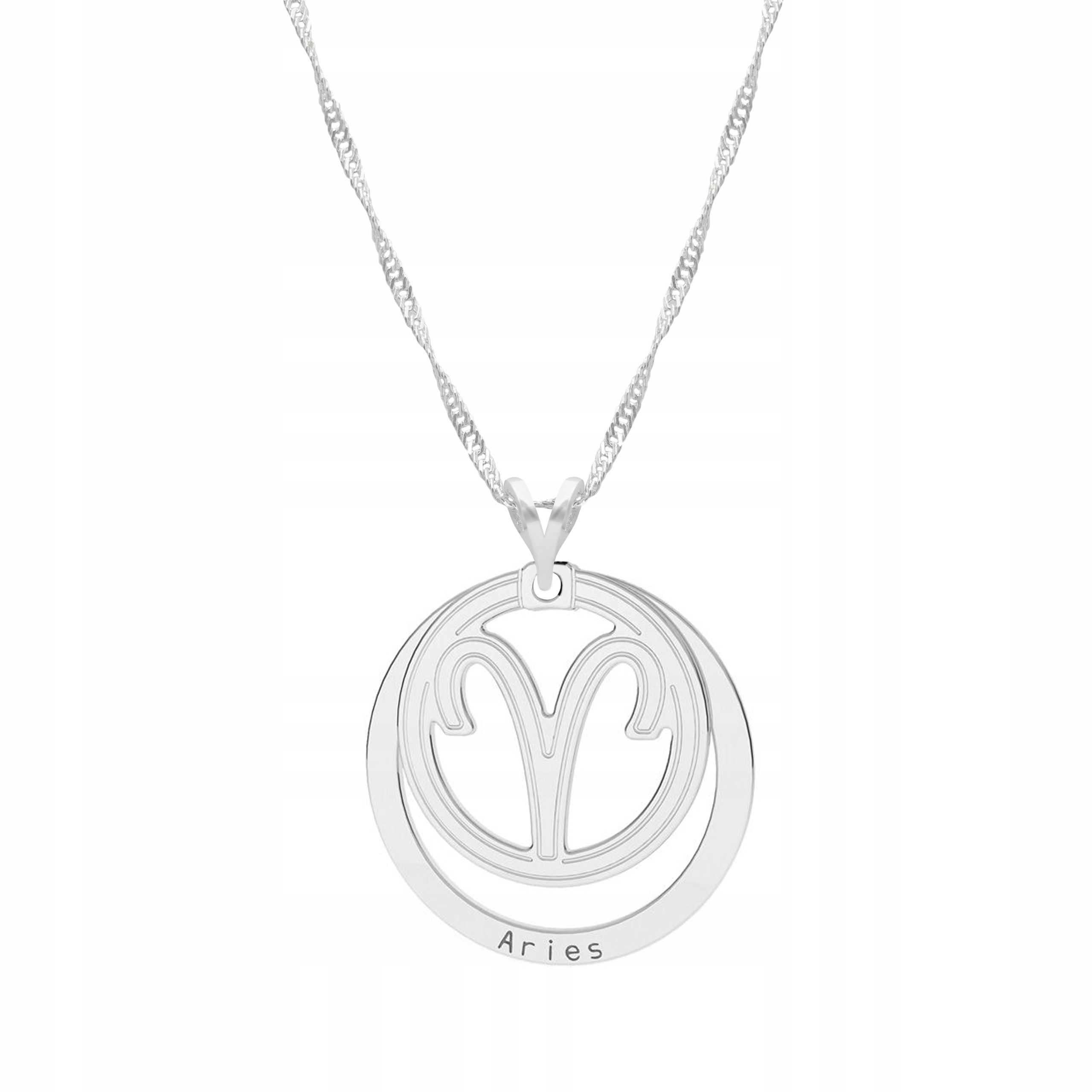 

Łańcuszek srebrny naszyjnik 925 Znak Zodiaku Baran