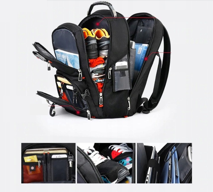 Duży PLECAK na laptopa z portem jack (I063) Wielkość matrycy 15.6