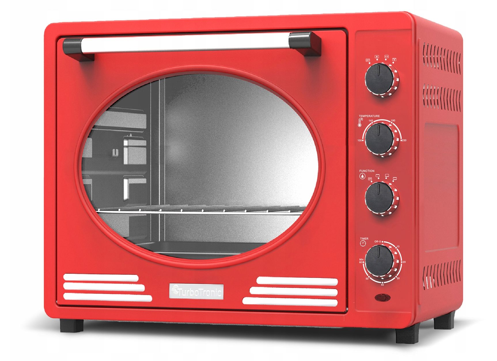 Retro piekarnik elektryczny TurboTronic termoobieg rożno 35L 1600W Czerwony
