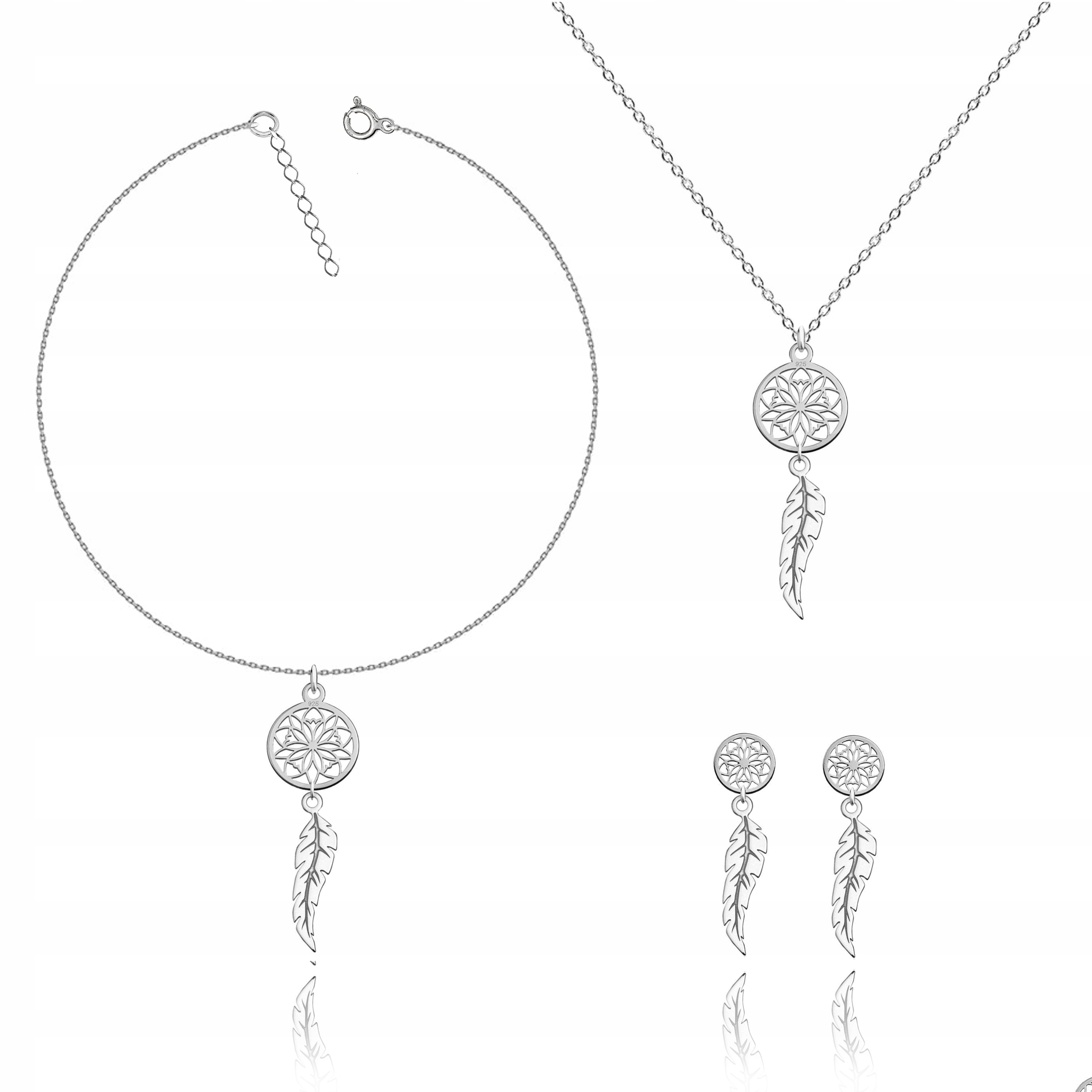 

Komplet Mały Łapacz Snów Dreamcatcher srebro 925