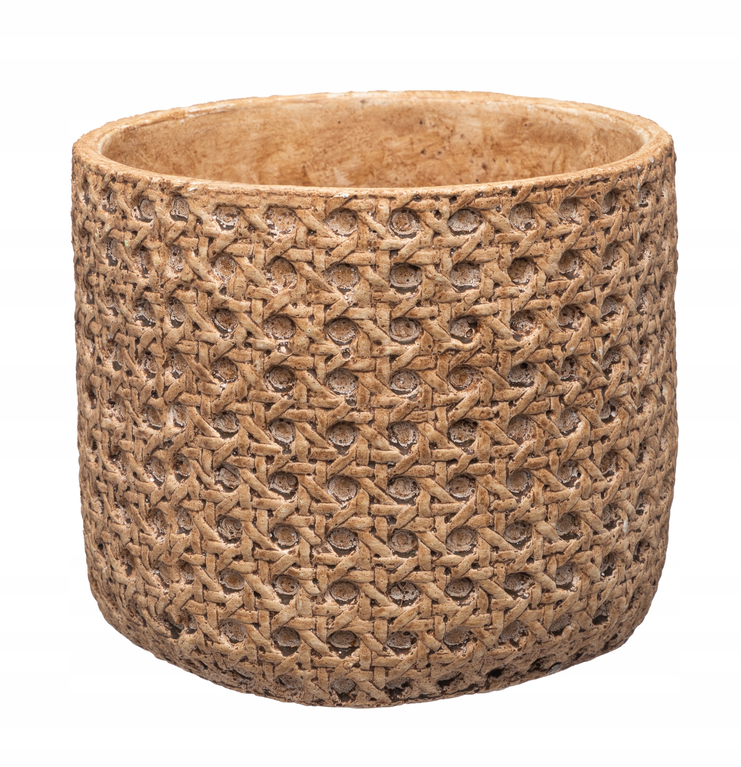

Osłonka Ceramiczna Doniczka Boho Rattan 15 CM