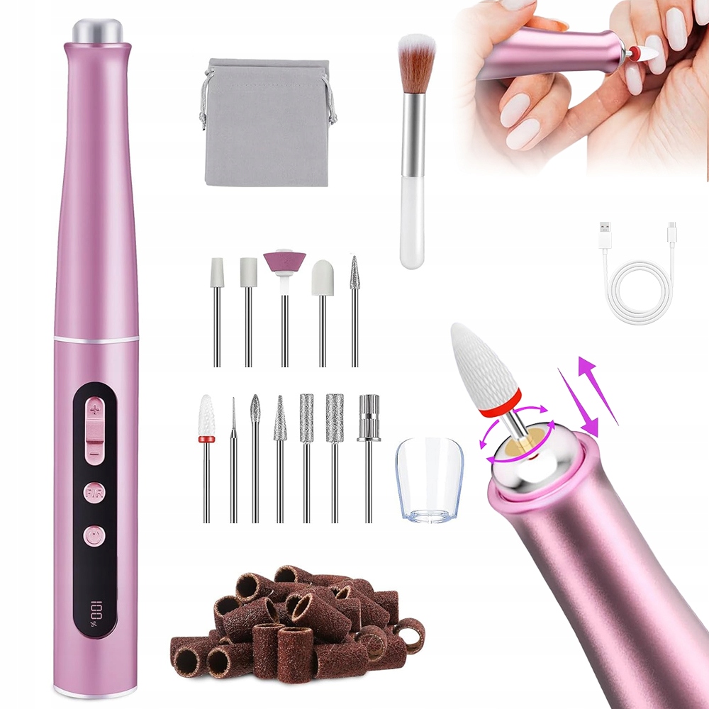 Tichý A Nízkovibrační Elektrický Pilník Na Nehty 0-35000 Ot/min