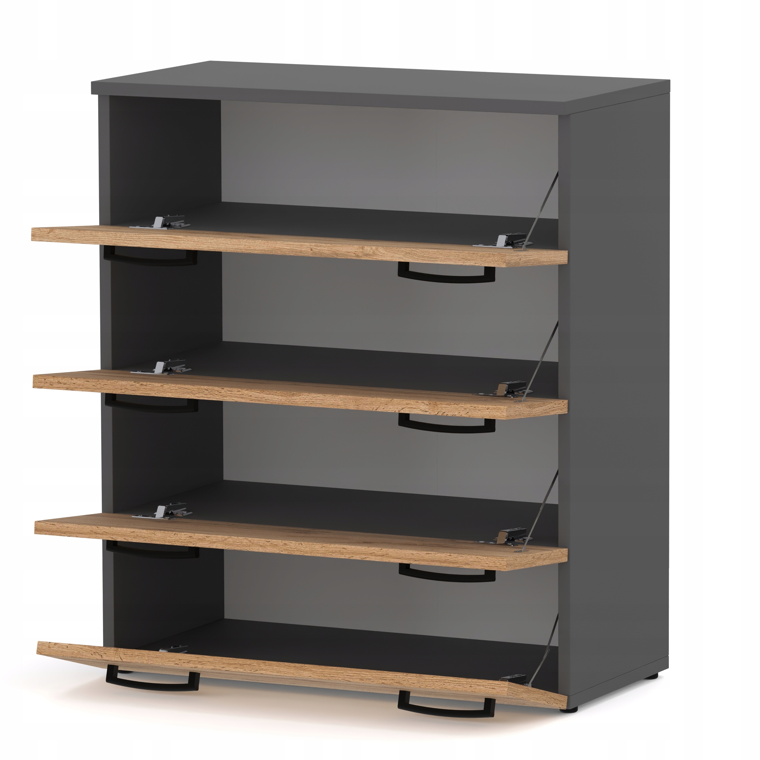 SZAFKA NA BUTY REGAŁ SZARY DĄB WOTAN 71CM 4 PÓŁKI STOJAK BEZ SIEDZISKA LOFT Marka Stiv-Meble