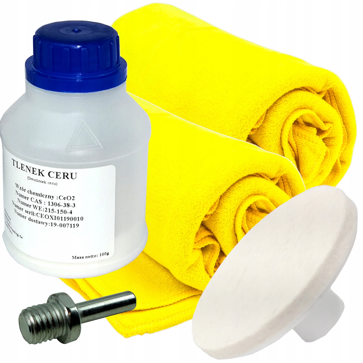 

Zestaw Do Polerowania Szyb Tlenek Ceru Filc