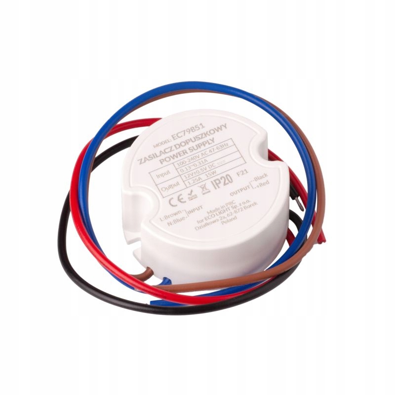 

Zasilacz 12V Led 15W 1,25A Do Puszki FI60 IP20