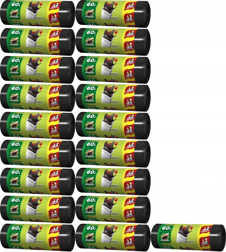 

Jan Niezbędny Worki Easy-pack Czarne 60L 26szt x20