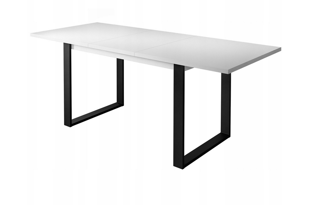 Stół Rozkładany Industrialny BIAŁY nogi metal Kształt blatu prostokątny