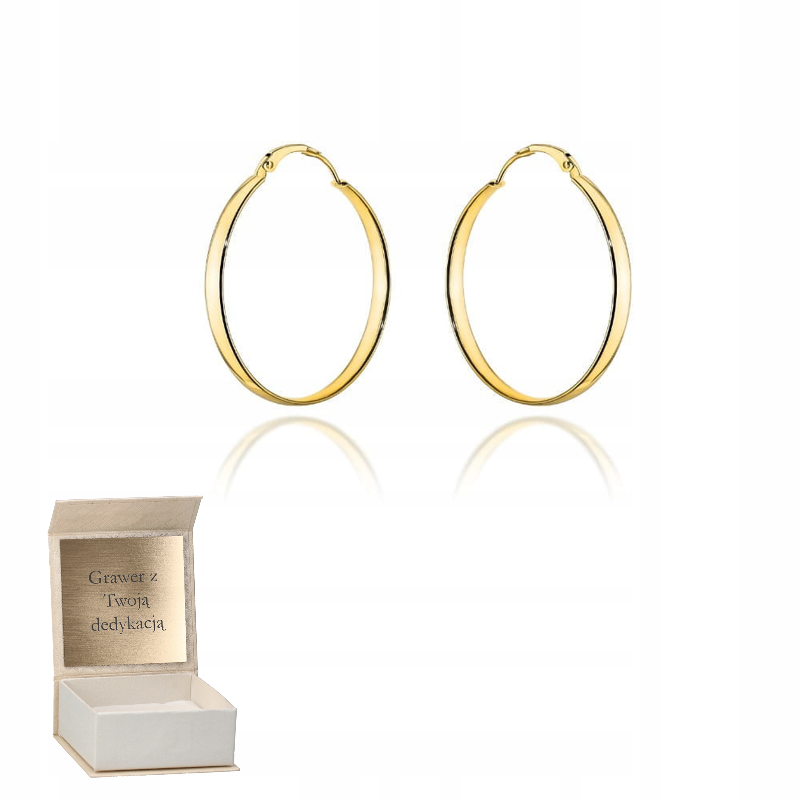 zlaté kruhové náušnice Hladké na francouzském zapínání zlato ryzost 585 Gravírování