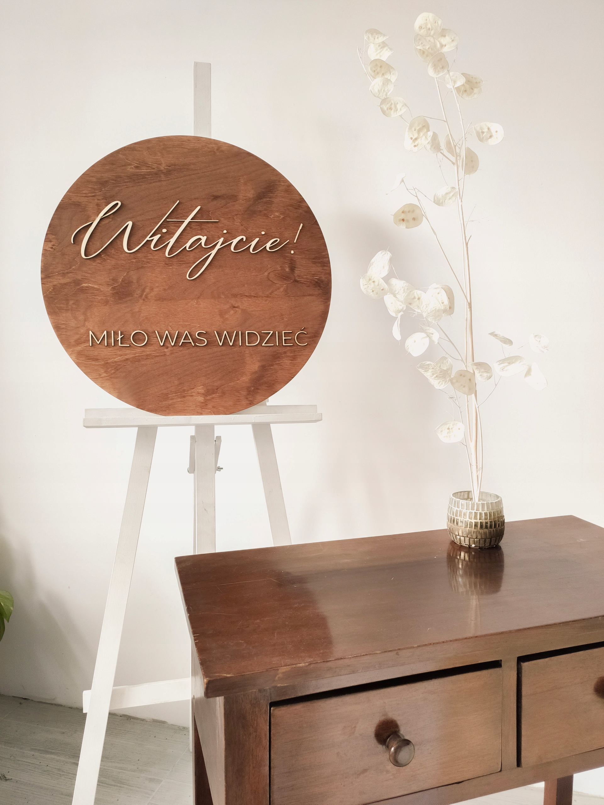 Lustro do pokoju dziecięcego, kwiatek, naturalne Wysokość produktu 52 cm