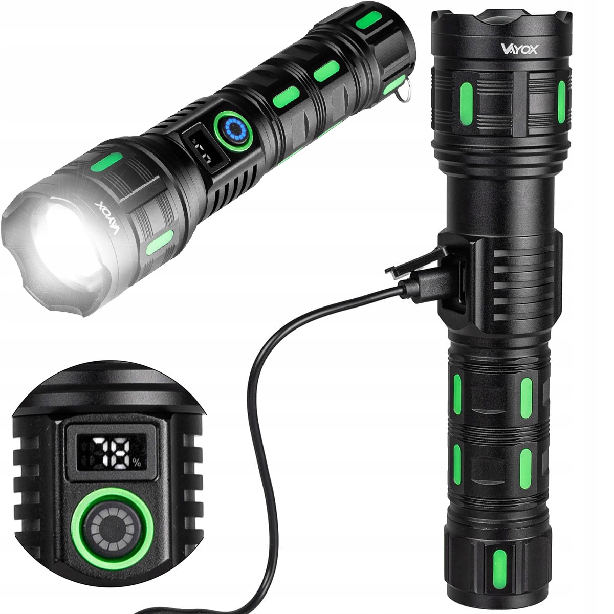 Led svítilna Smd 20W outdoor robustní 1200lm IP44 s Led displejem, Vayox