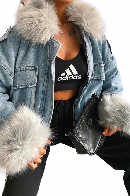 

Kurtka Jeansowa Z Futerkiem Katana Futerko Miś M/L