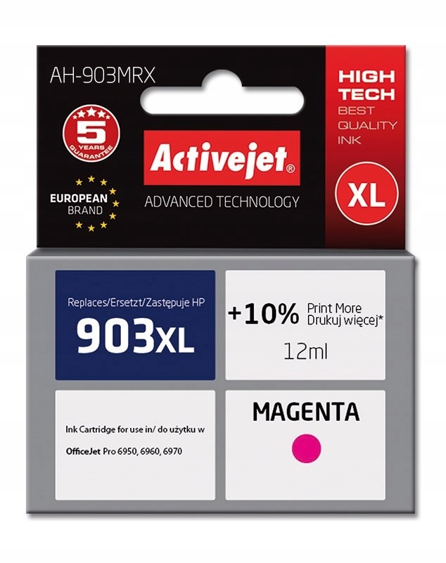 Activejet AH-903MRX Tusz (zamiennik Hp 903XL T6M07AE Premium 12 ml