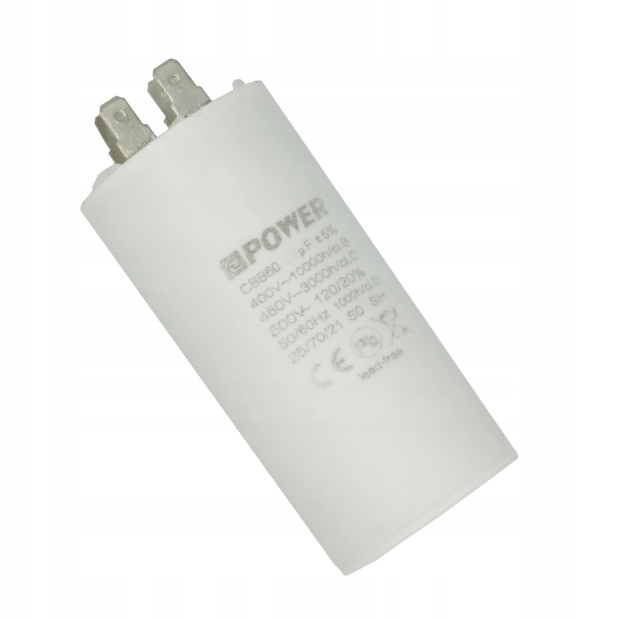 Kondensator rozruchowy silnika z konektorami Startowy 10uF 450V CBB60