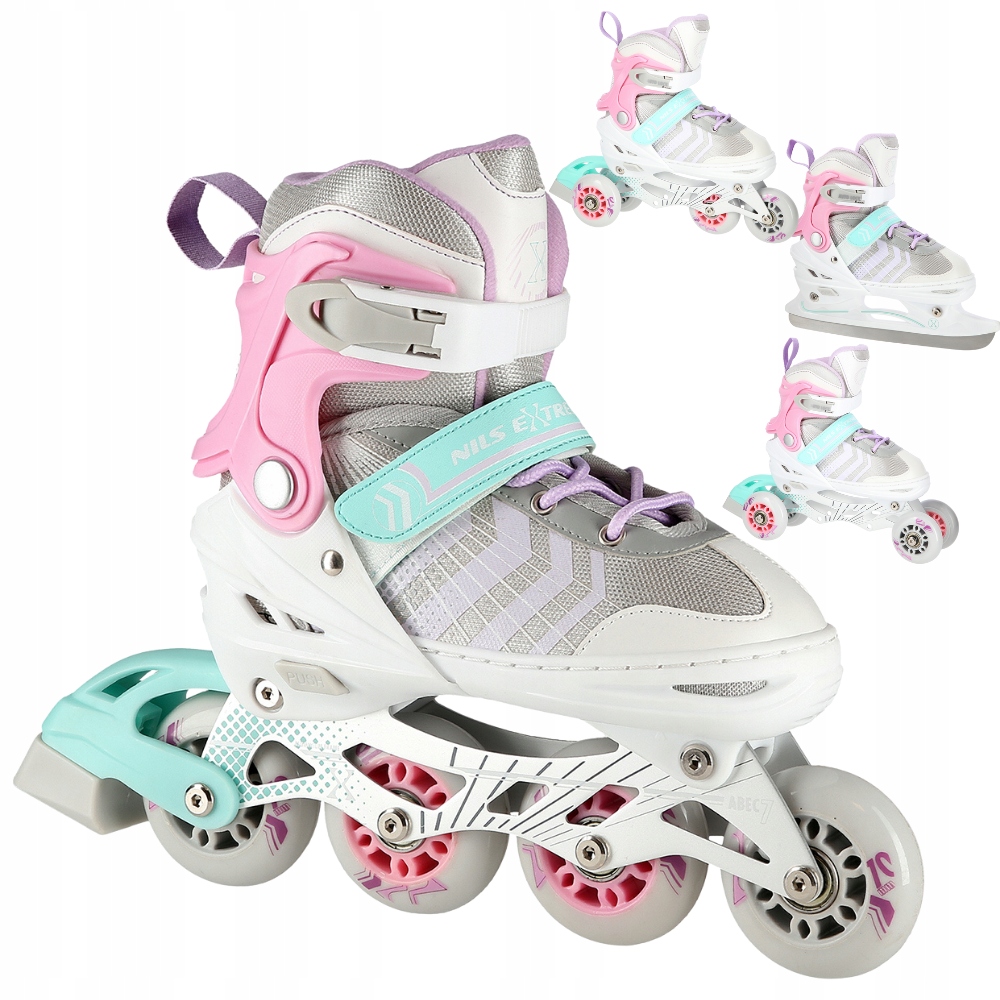 Łyżworolki 4w1 Rolki Rekreacyjne Łyżwy Regulowane Wrotki Rolko-Wrotki 39-43