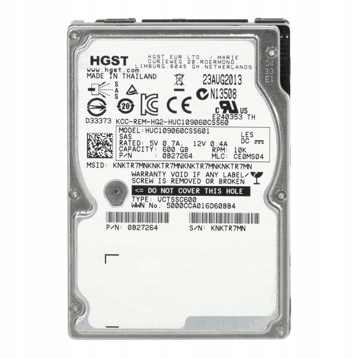 Hgst UltraStar C10K900 600GB 10K 64MB SAS-2 2.5'' HUC109060CSS601