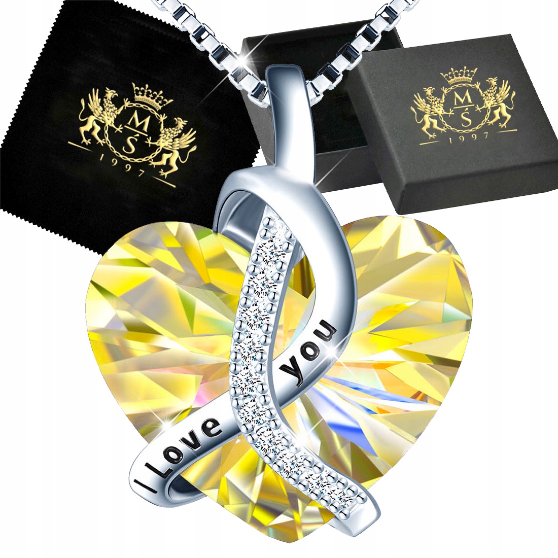 Stříbrný náhrdelník Stříbro 925 Srdce jako Dárek pro manželku Řetízek Zirkony