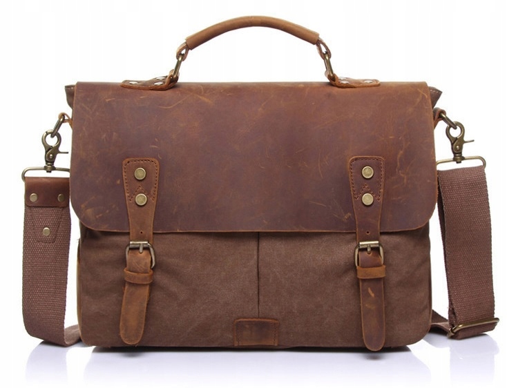 

Torba A4 na laptopa listonoszka Skóra Vintage Brąz