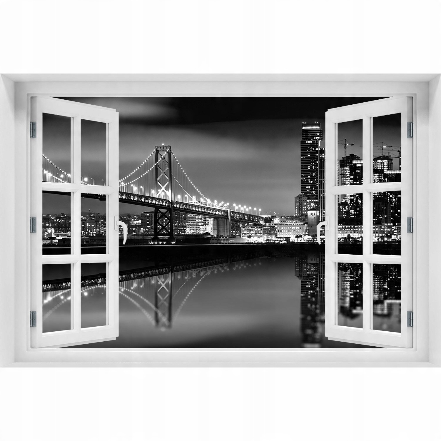 

Samoprzylepna Naklejka 3D Okno San Francisco nocą