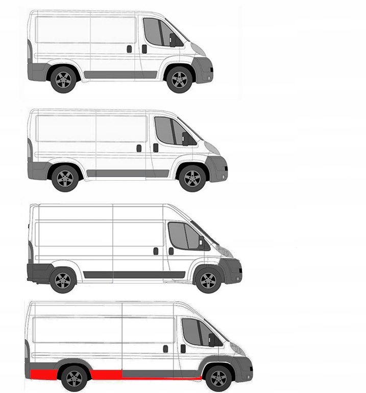 Próg / Progi / Reperaturka / Fiat Ducato 06 - 24 Maxi L4 strona Prawa !