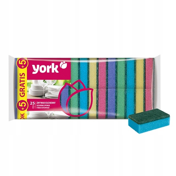 

York Zmywaki gąbki do naczyń kuchni 25+5 Gratis