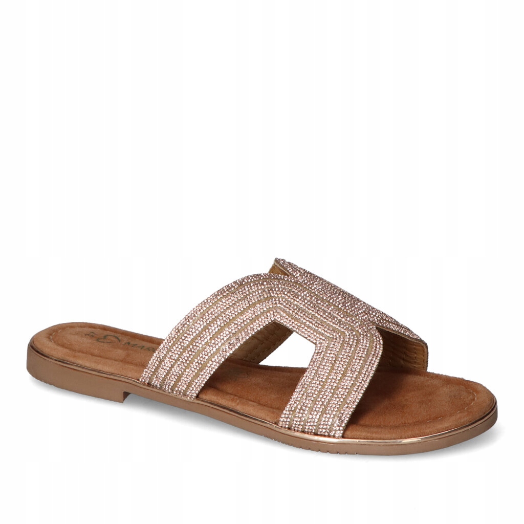 Nazouváky Marco Tozzi Dámské Ploché Ozdobné Růžové Metalické 41