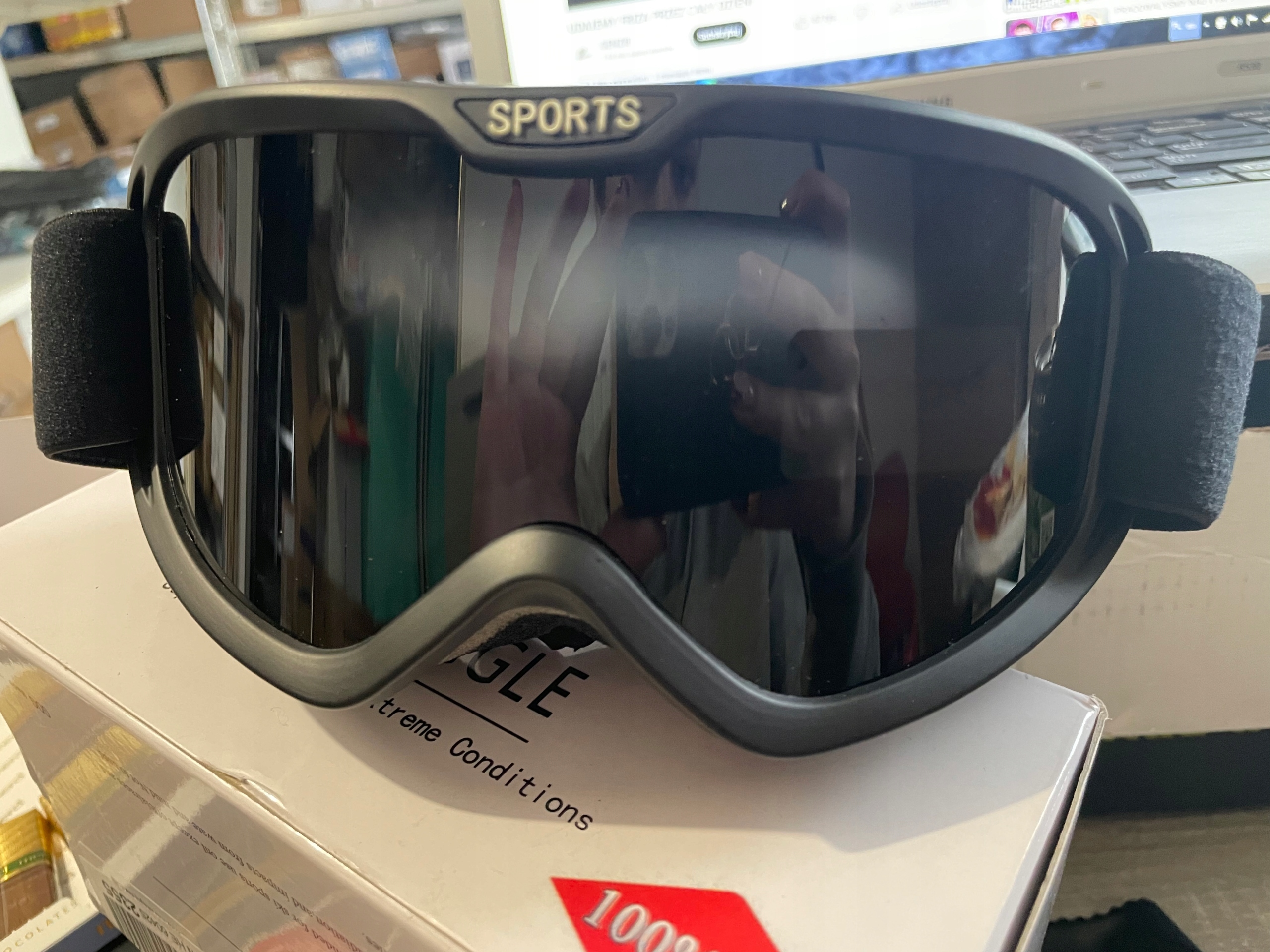 Zima dorośli gogle narciarskie Sports czarne