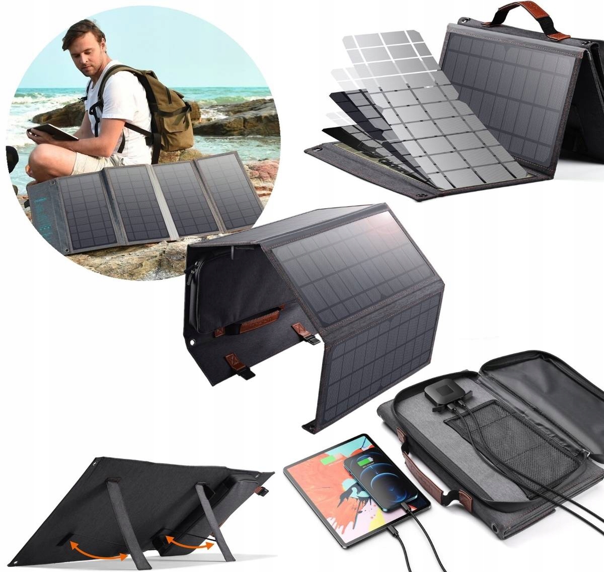 CHOETECH ŁADOWARKA SOLARNA KOLEKTOR BATERIA 36W USB-A USB-C QC PD 3.0 36W