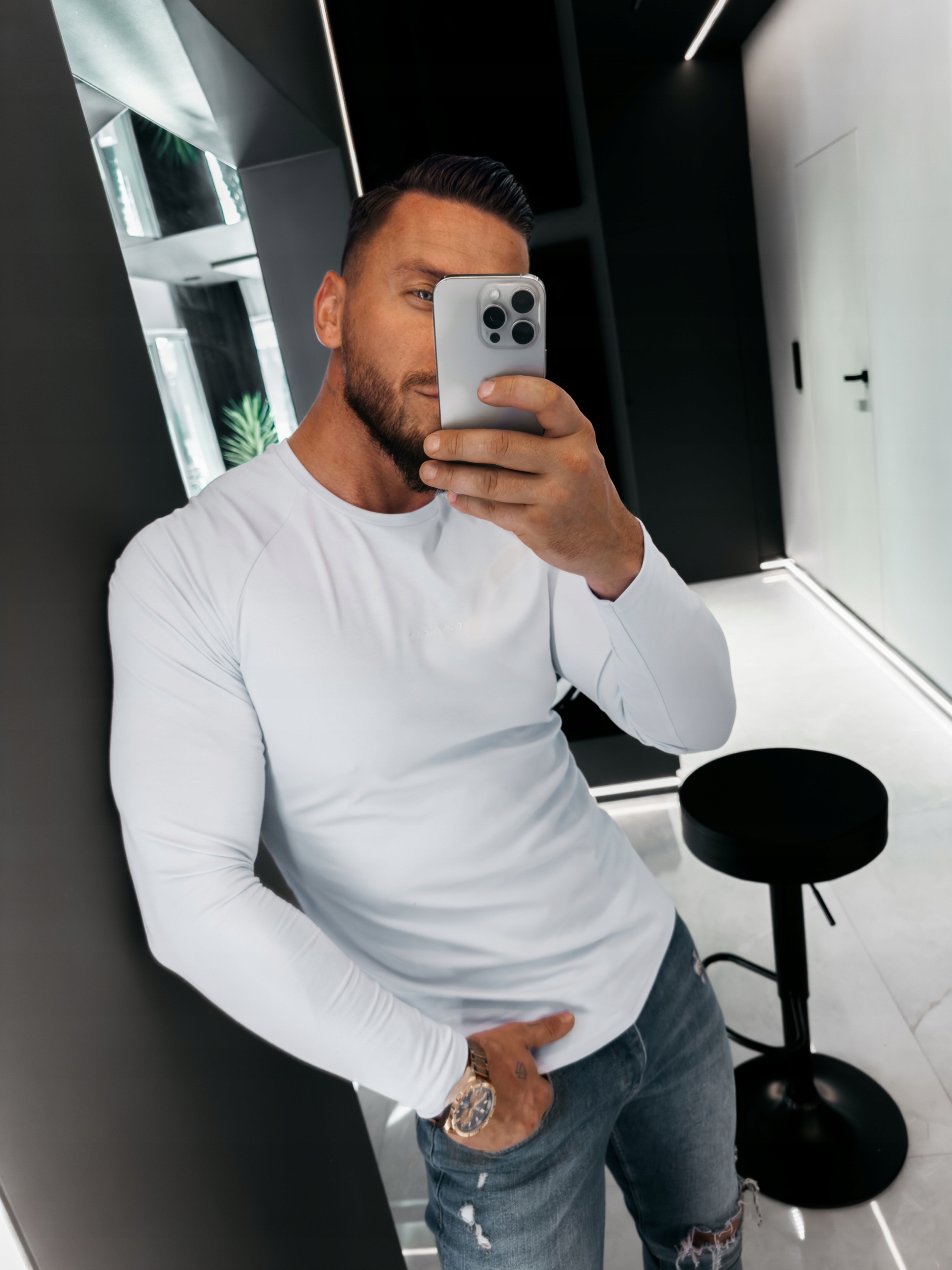 Pánská Longsleeveová Mikina O La Voga Mire Modrá L