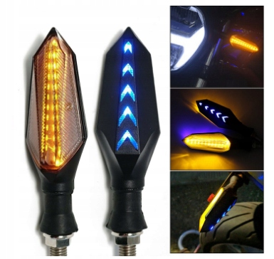 22 4X LED Semafor kierunkowskazu motocykla 1 Numer katalogowy części 4sztuki 12 ledowe KIERUNKOWSKAZY DYNAMICZNE PŁYWAJĄCE AKTYWNE + PRZERYWACZ