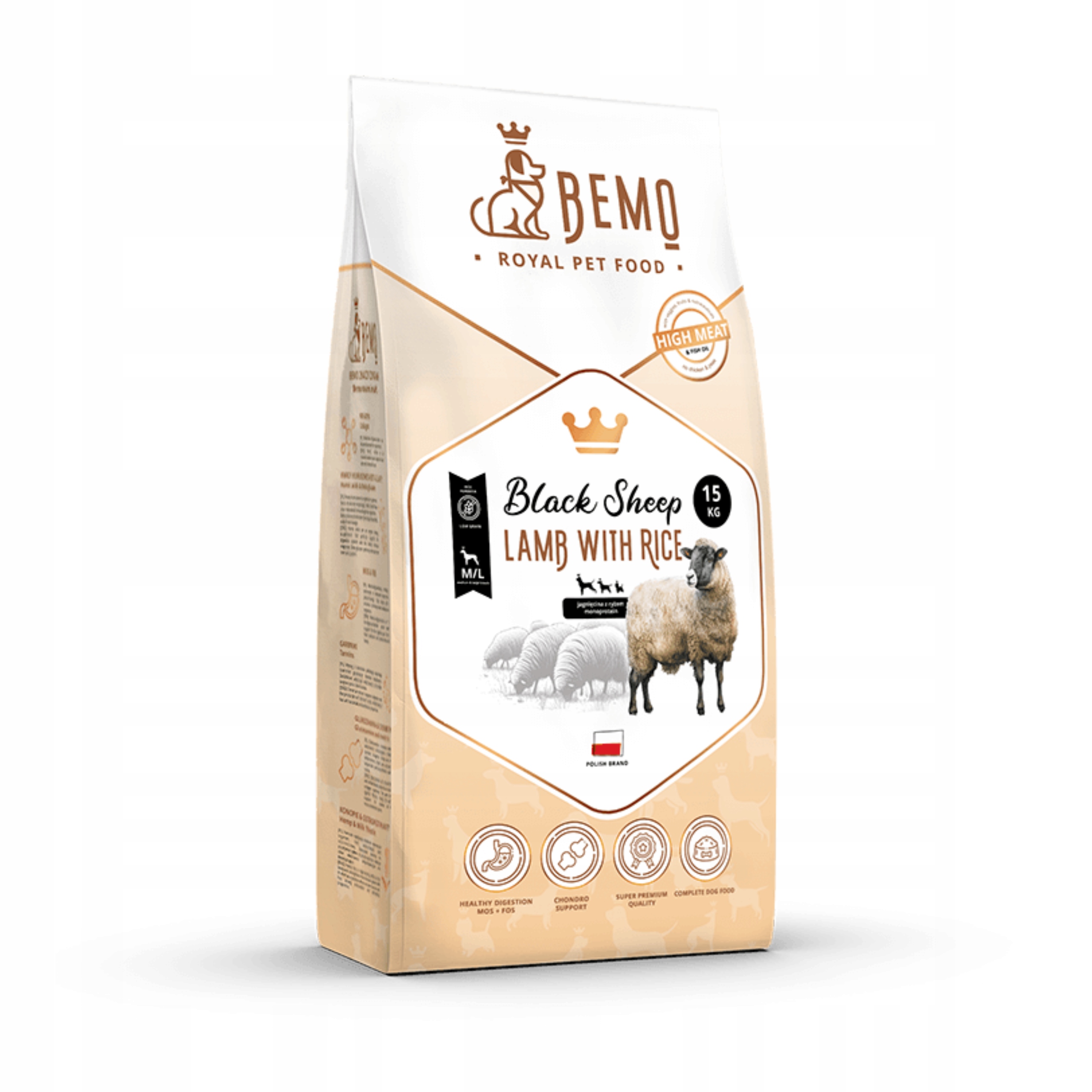 Levně Bemo Black Sheep 15kg krmivo pro psy jehněčí maso malých středních plemen