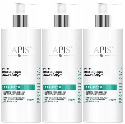 3 x Api-Podo Regenerační a hydratační krém Na Nohy 500 ml Kyselina hyaluronová