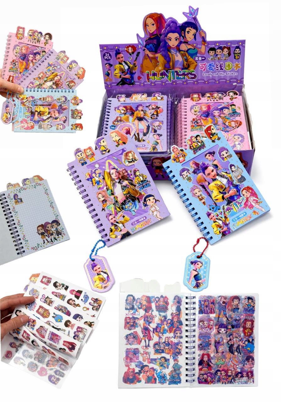 Notes notatnik z Naklejkami KPOP Demon Hunters Huntrix