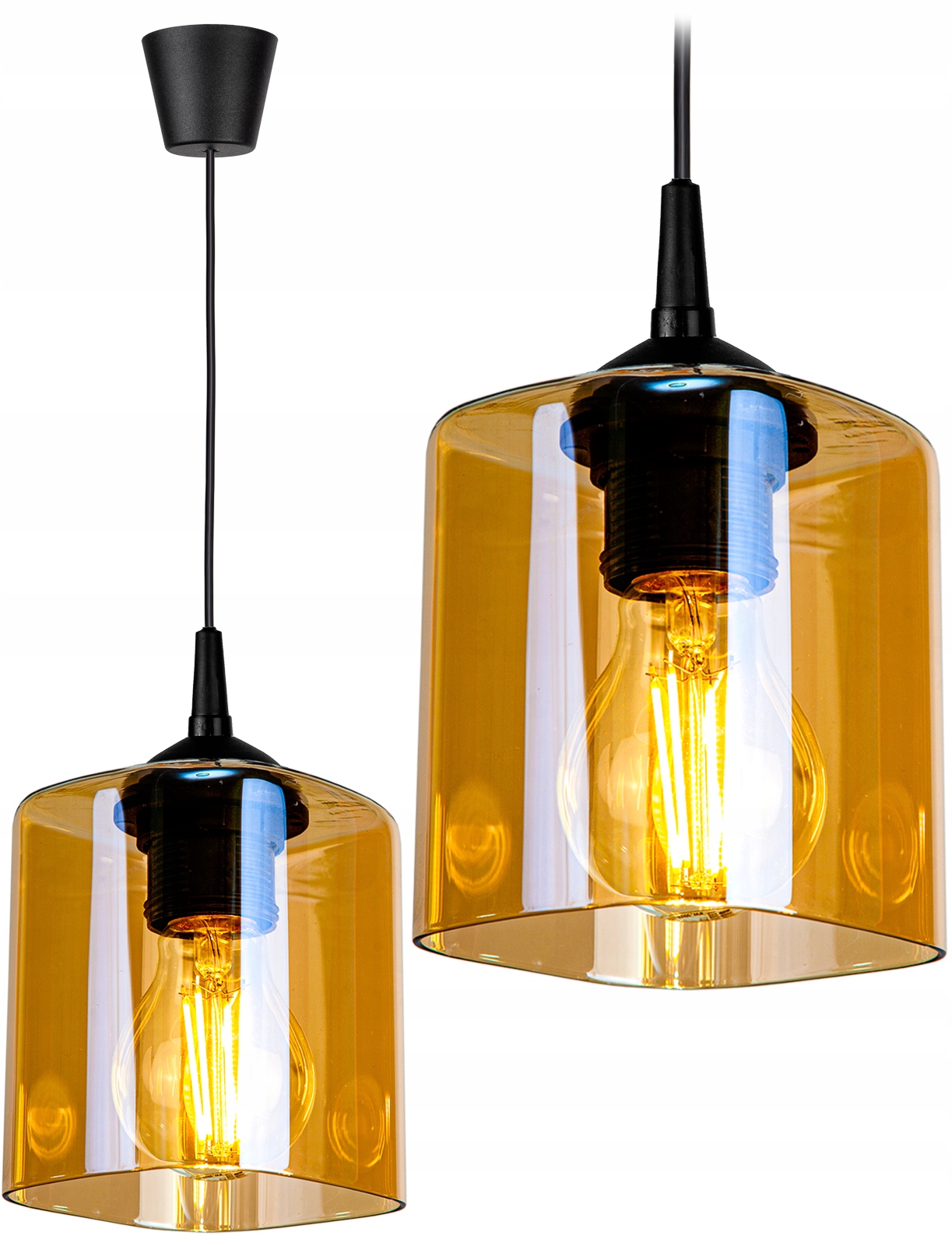 

Szklana Lampa Wisząca Sufitowa Żyrandol Plafon Led