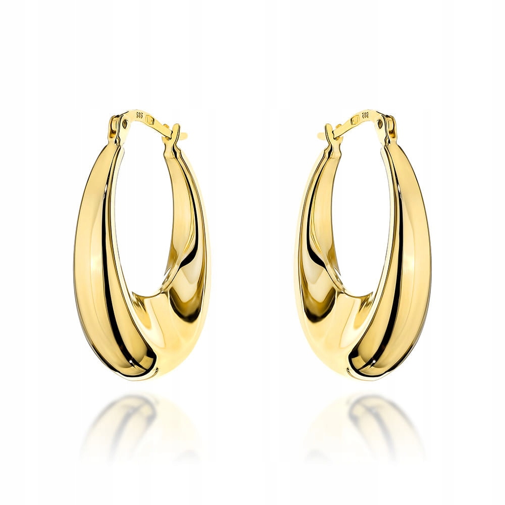 Dámské zlaté 585 náušnice s klasickými ovály, mimořádně elegantní jako dárek
